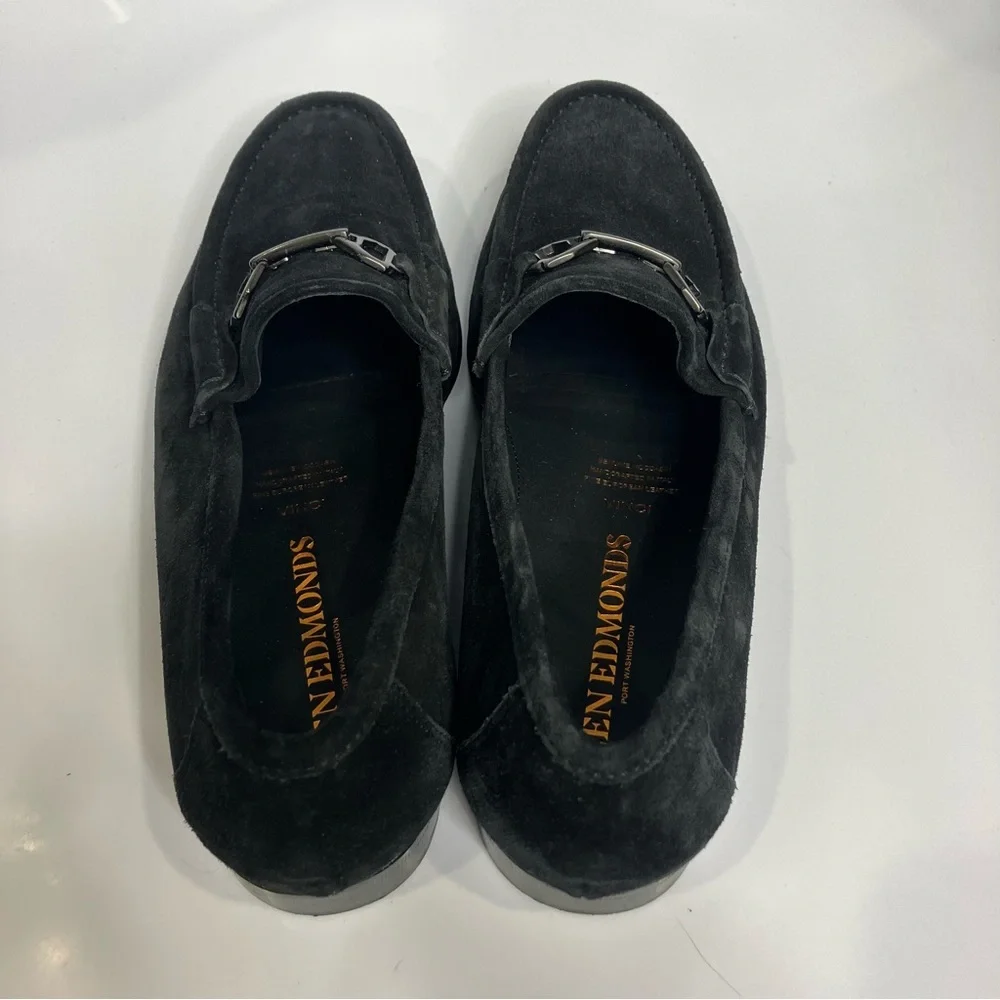 Allen Edmonds Vinci loafers black fine European suede‎ leather mens size 9.5